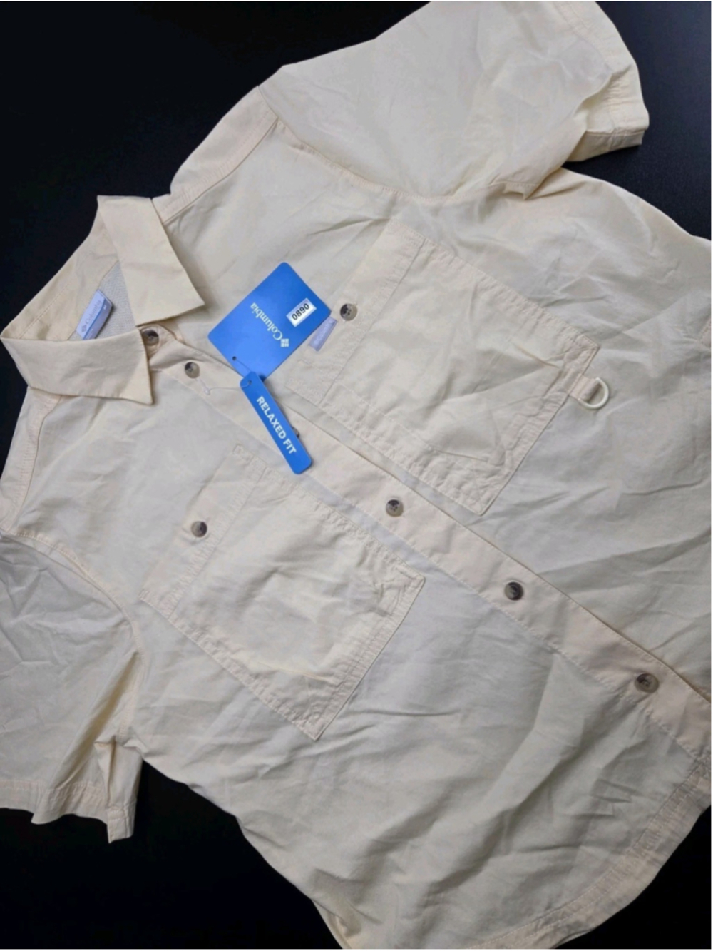 Columbia Womens Brea Falls Woven Short Sleeve Shirt Yellow Relaxed Size Med #890